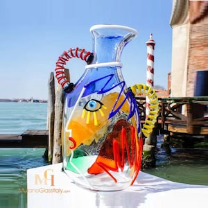 Colourful Glass Vase - Hand Blown Murano Vase - Made in Italy - Murano Christmas Gift
