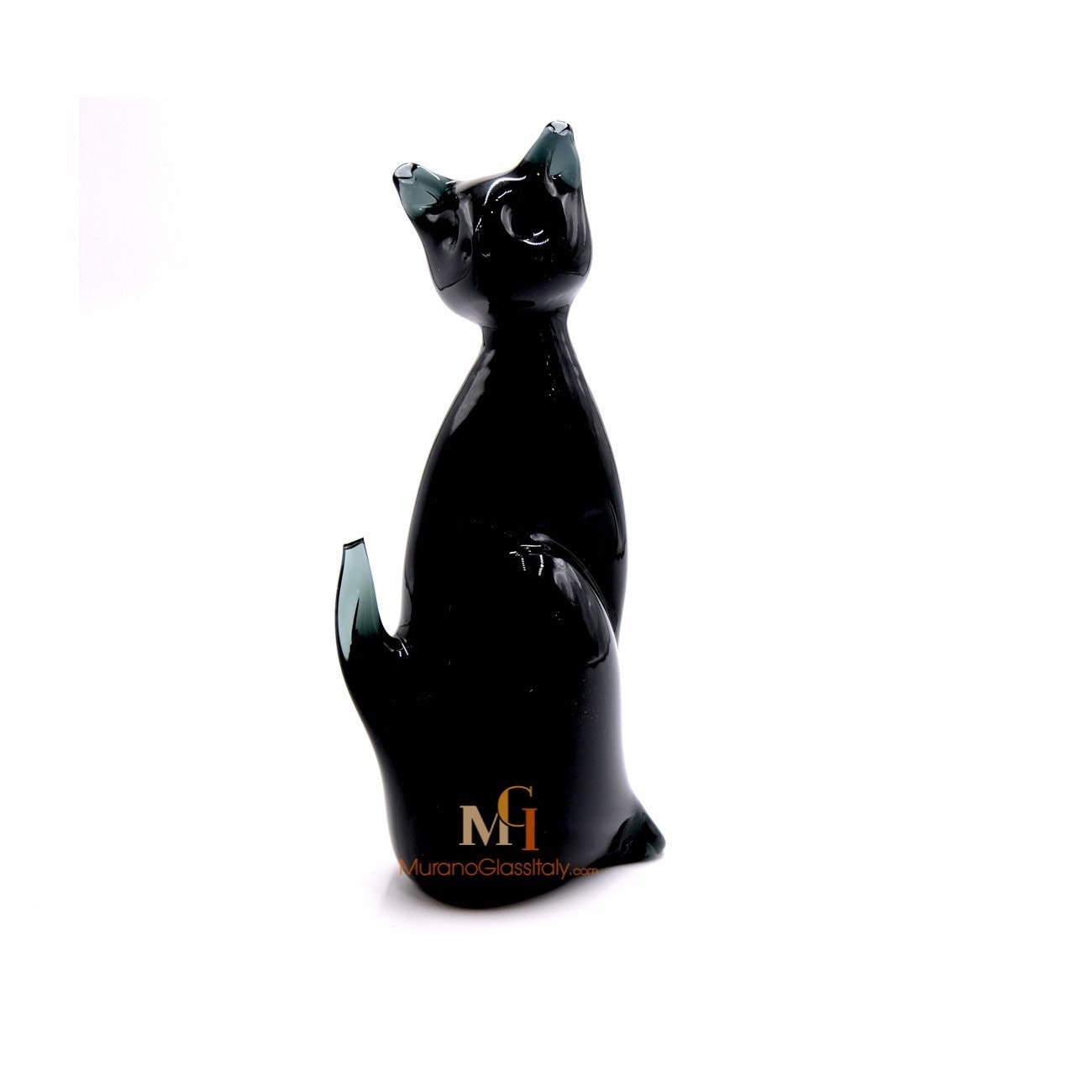ベネチア　ムラーノ　ヴェネチアンガラス　置物　Murano　猫　ネコ イタリア製 ベネチアンガラス 猫型 置物 キャット - エステルノ