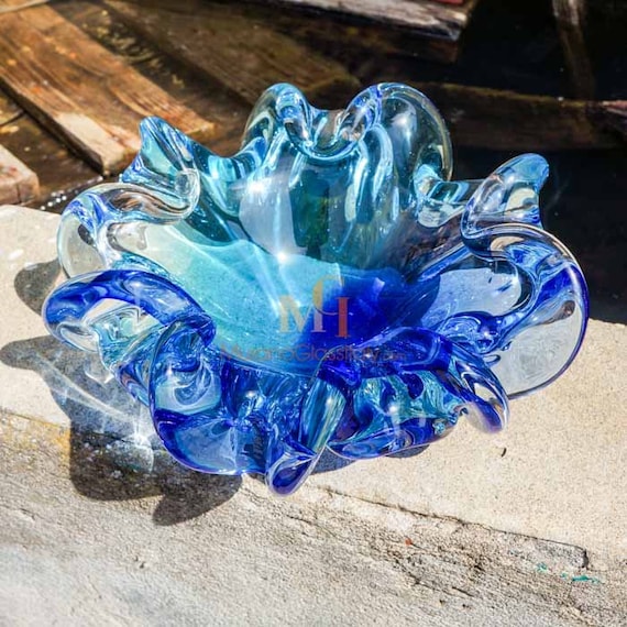 Murano Venetian Italian Art Glass Sculpture Centerpiece Bowl