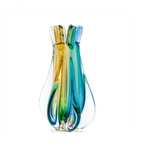 Colorful Glass Vase - Elegant Masterpiece - Murano Art Glass - Unique Gift - Italian Designer Vase - Handmade Italy