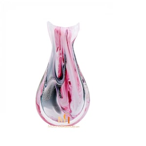 Rosa Glasvase - Italienisches Herzstück - Murano Glas - Mundgeblasenes Italienisches Kristallglas - Handgemacht in Italien