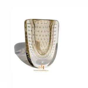 Gold Glass Vase - Vase with 24 Karat Gold - Murano Centerpiece - Certified Italian Glass - Made In Venice, Italy