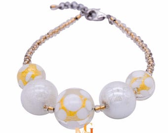 Pulsera de cristal veneciano - Joyería de cristal de Murano - Pulsera de diseño italiano - Joyería de cristal - Hecha a mano en Italia