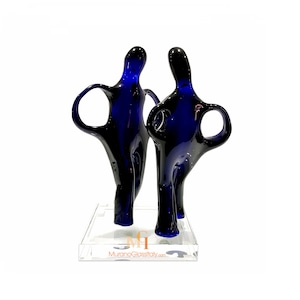 Murano Figurine - Blown Glass - Love Sculpture - Murano Sculpture - Blue Glass Art - Handmade Gift - Made in Italy