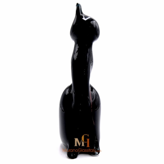 (美品)Murano glass ムラーノガラス　猫の置物職人サイン入り(底) 美品)Murano glass ムラーノガラス 猫の置物職人サイン入り(底
