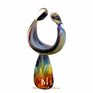 Murano Lovers Statue - Original Murano Sculpture - Wedding Gift - Hand Blown Colorful Glass - Handmade in Murano, Italy