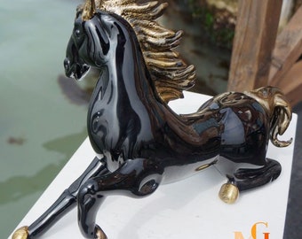 ブルームラーノガラスの馬の彫刻：本物のイタリア製装飾品 - Etsy 日本