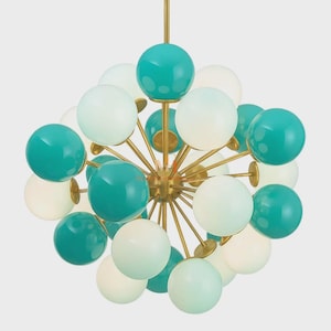 Glass Orb Chandelier - Italian Chandelier Light - Wired For Your Country - Hand Blown Lighting Made in Venice
