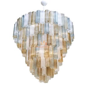Clear Italian Ceiling Lights - Italian Cristal Ceiling Light - Wired For Your Country - Hand Blown Lighting Made in Venice