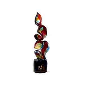 Glass Flame - Italian Statue - Blown Glass Art - Murano Glass Sculpture - Luxury Decor - Artisanal Gift - Made in Italy