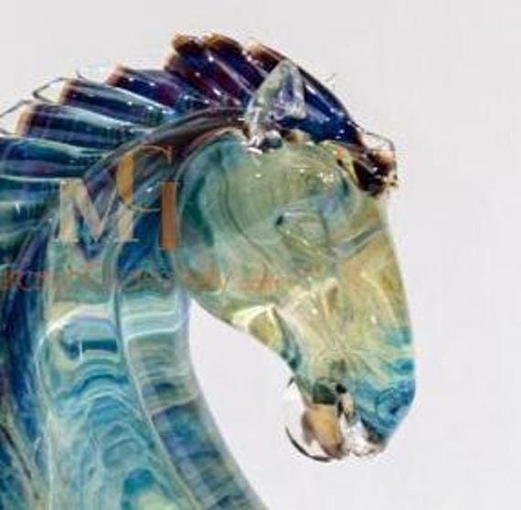 ムラーノガラスの馬の彫刻 – 手吹きイタリア製アートガラス - Etsy 日本