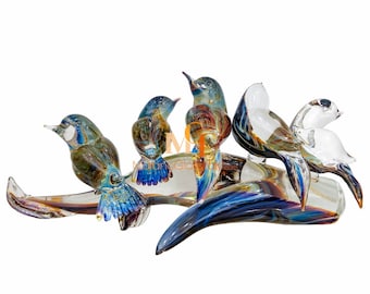 Hand Blown Murano Glass Birds Sculpture – Venetian Art