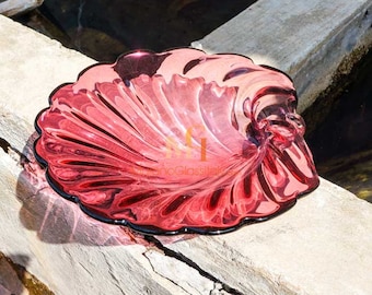 Colorful Spring Bowl - Pink Murano Bowl - Italian Glass Centerpiece - Unique Gift - Hand Blown Decorative Object - Made in Murano, Venice