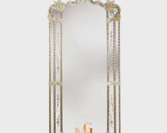 Handmade Full Length Venetian Mirror – 24K Gold Murano Glass