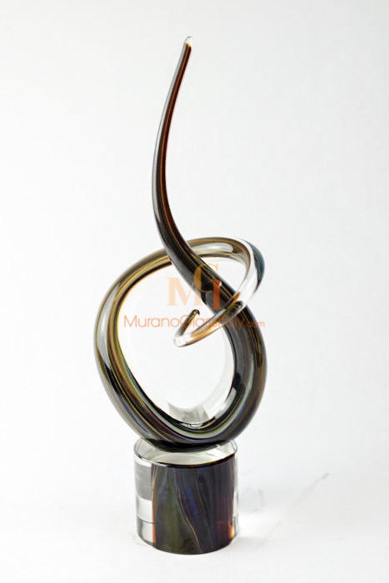 Art Glass Sculpture Murano Glass Love Knot Hand Blown Colorful
