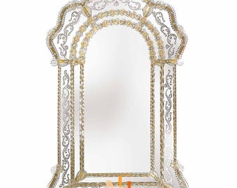 Gold Venetian Mirror – 24 Karat Murano Art Glass, Handmade in Italy
