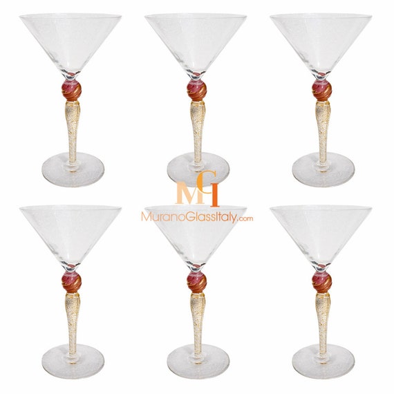 Publiciteit afdeling uitspraak Murano Stemware Set van 6 Cosmopolitan Martini Cocktail Glazen - Etsy België