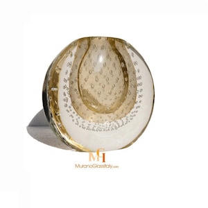 Gold Murano Vase - Vase with 24 Karat Gold - Handmade Gift - Certified Italian Glass - Luxury Centerpiece Made In Venice, Italy