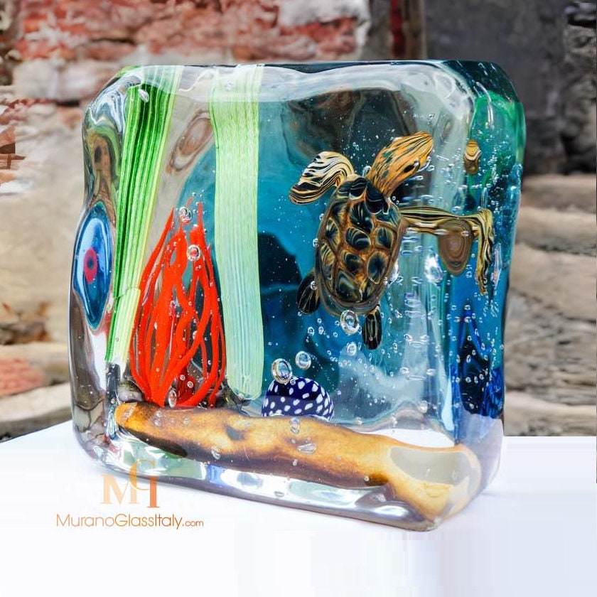 Art Glass – Original Murano Glass Aquarium Sculpture – Art