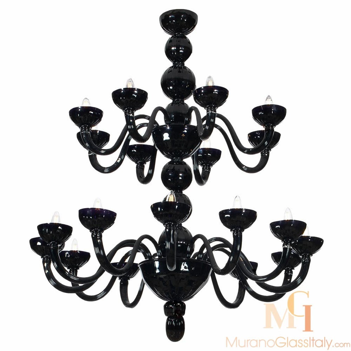 Black Modern Crystal Chandelier Venetian Glass Chandelier - Etsy