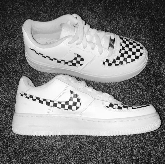 black and white checkered air force 1