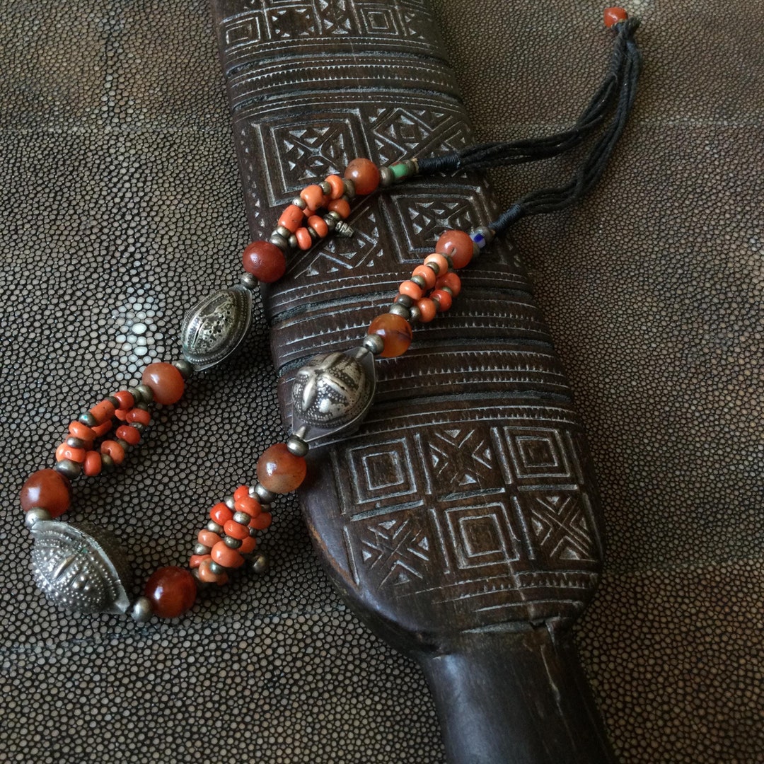 AGRAB Al FADDA Necklace,mauritanian Beads,ethnic Jewelry,mauritanian ...