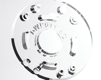 Placa base de 3/8&quot; de espesor con hueco para buje para fresadoras Dewalt DWP611 / DCW600 / PC450 de 4&quot; de diámetro