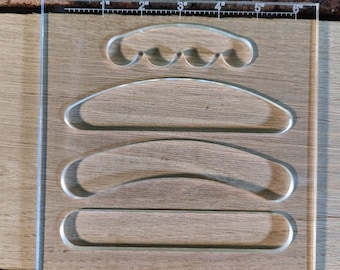 4 in 1 router template for cutting board handles, 7.2" x 7.2" machined plexiglass