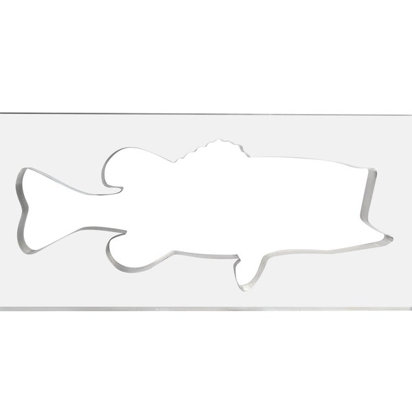 3/8" thick plexiglass largemouth bass template for router cutouts and resin inlays