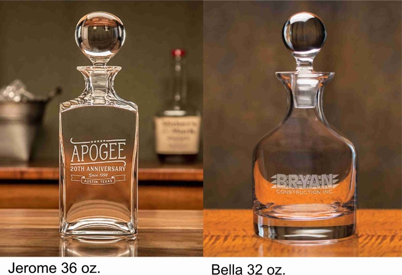Personalized Whiskey Decanter Engraved Decanter, Etched Glassware, Wedding Gift, Anniversary Gift, Housewarming, Groomsman Gift, Birthday image 8
