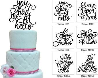 Cake Toppers, Laser Engraved, Personalized , Custom Wedding Topper, Bride and Groom, Cake Silhouette, Disney