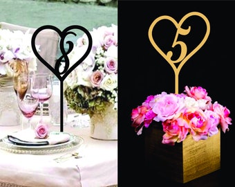 Acrylic Wedding Table Numbers, contemporary, Diamond, Love, Acrylic Laser Cut, Wood DIY