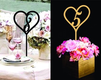 Acrylic Wedding Table Numbers, contemporary, Diamond, Love, Acrylic Laser Cut, Wood DIY