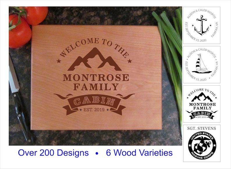 Laser Engraved Engagement Anniversary Maple Cherry Sapele Housewarming Personalized Cutting Board Walnut Custom Wedding Gift