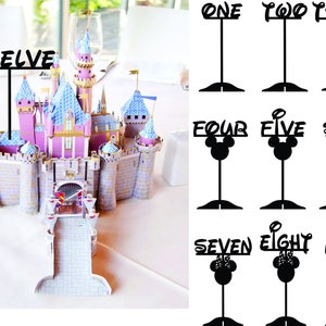 Acrylic Wedding Table Numbers, Disney, Mickey, Minnie Mouse, custom, Anniversary, Birthday, Party