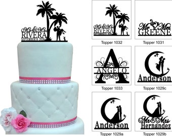 Cake Toppers, Laser Engraved, Personalized , Custom Wedding Topper, Bride and Groom, Cake Silhouette, Disney