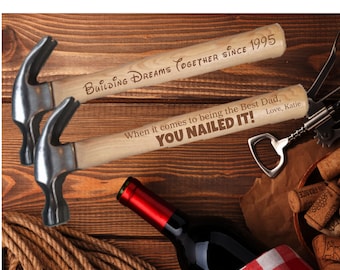 Personalized Hammer, Laser Engraved, Gift for Grandpa, Dad, Father's Day, Engraved Hammer, Birthday, Groomsman Gift, Best Man, Housewarming