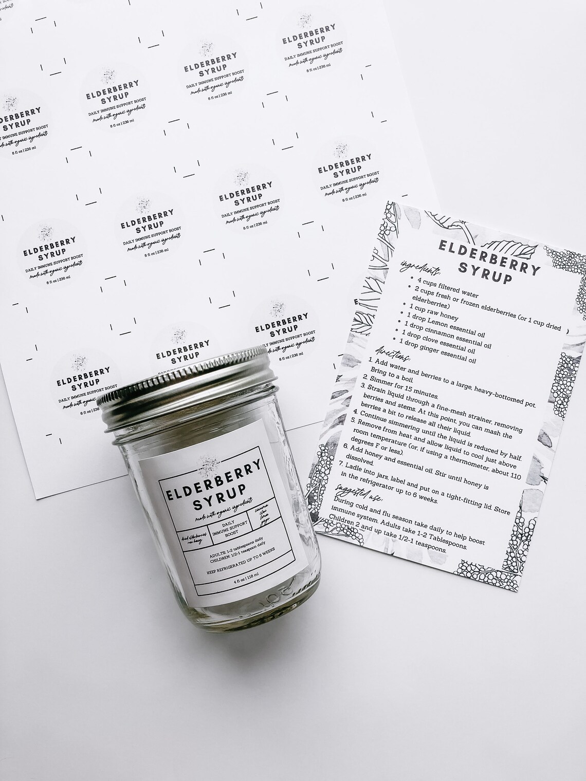 Edit Print Editable Elderberry Label Elderberry Syrup | Etsy
