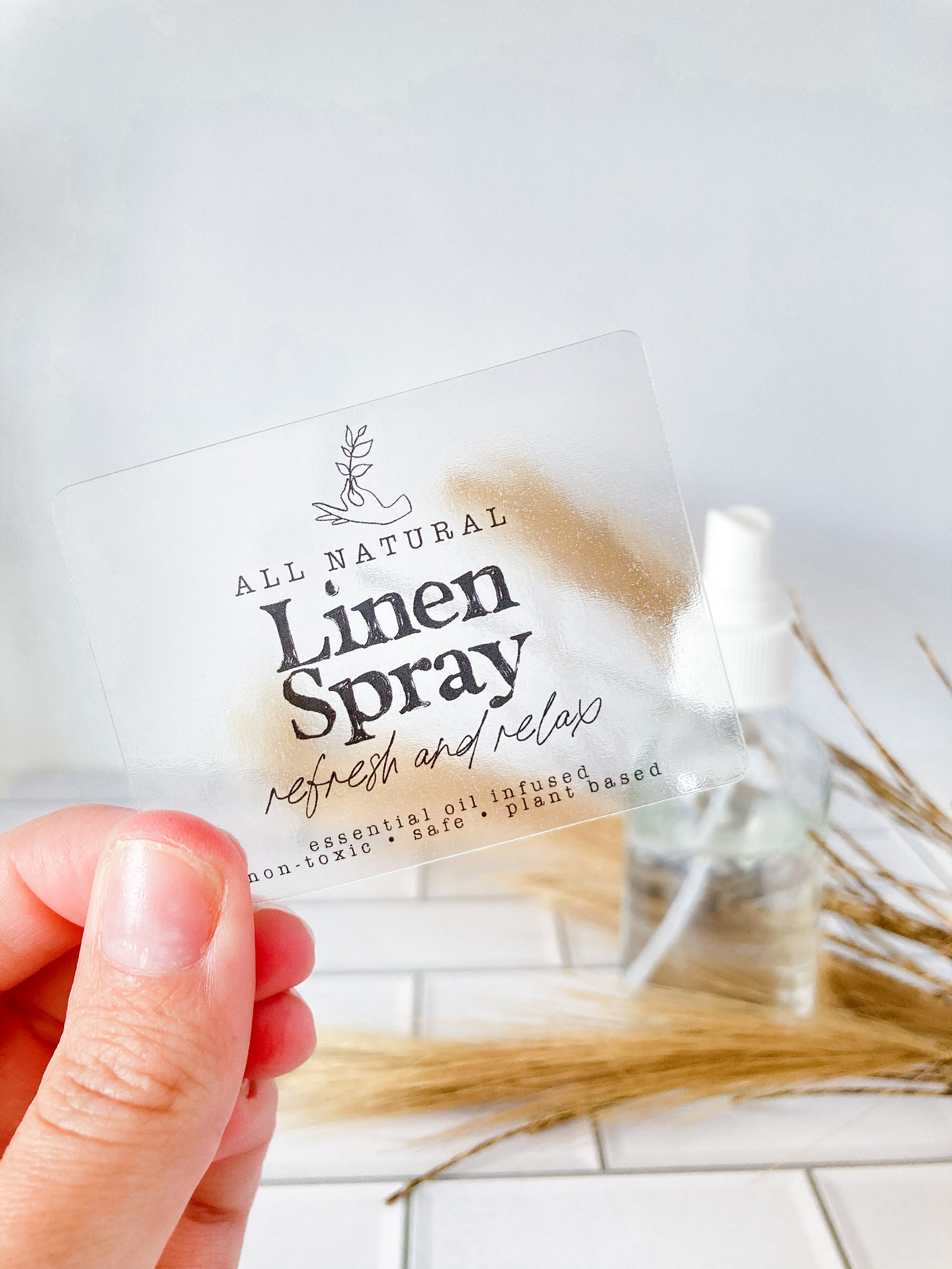 Linen Spray Label Clear Household Labels for Linen Spray Etsy