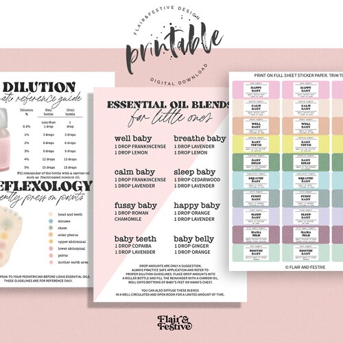 Download Print Essential Oil Recipe Kit for Baby Essential Etsy