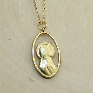 Virgin Mary Necklace | Blessed Mother Necklace | Miraculous Medal Pendant Necklace | Religious Jewelry | Layering Necklace | Gift for Her