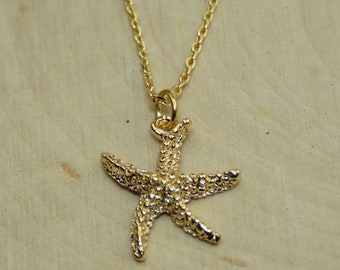 Tiny Gold Starfish necklace, Tiny Starfish necklace Gold, simple necklace, dainty, cute, Beach necklace, necklace for women, birthday gift.