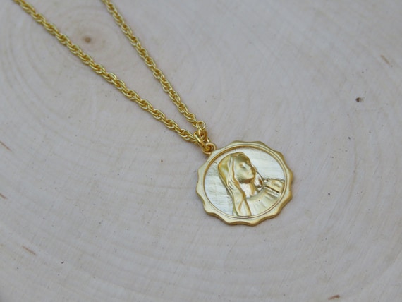 blessed mother gold pendant