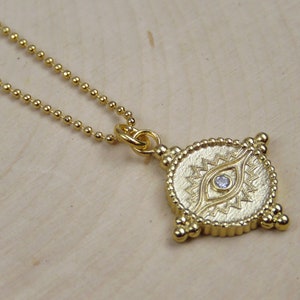 Evil Eye Necklace Greek Jewelry 14k Gold Filled Minimalist - Etsy