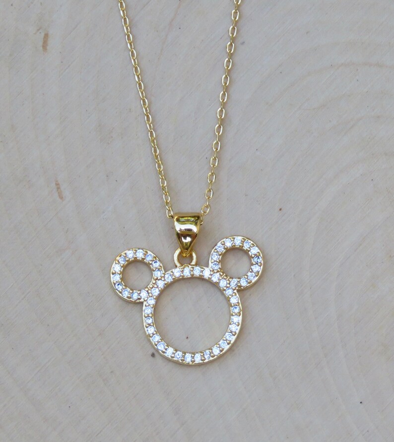 Mickey mouse 14k gold necklace Clearance