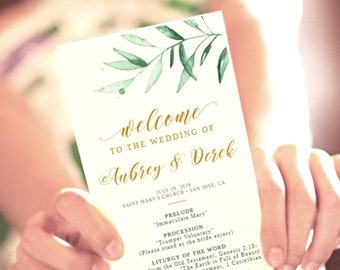 Wedding Program Template Wedding Program Fans Template Etsy