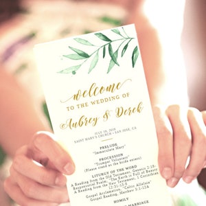Catholic Wedding Program Template Rustic Wedding Ceremony Etsy