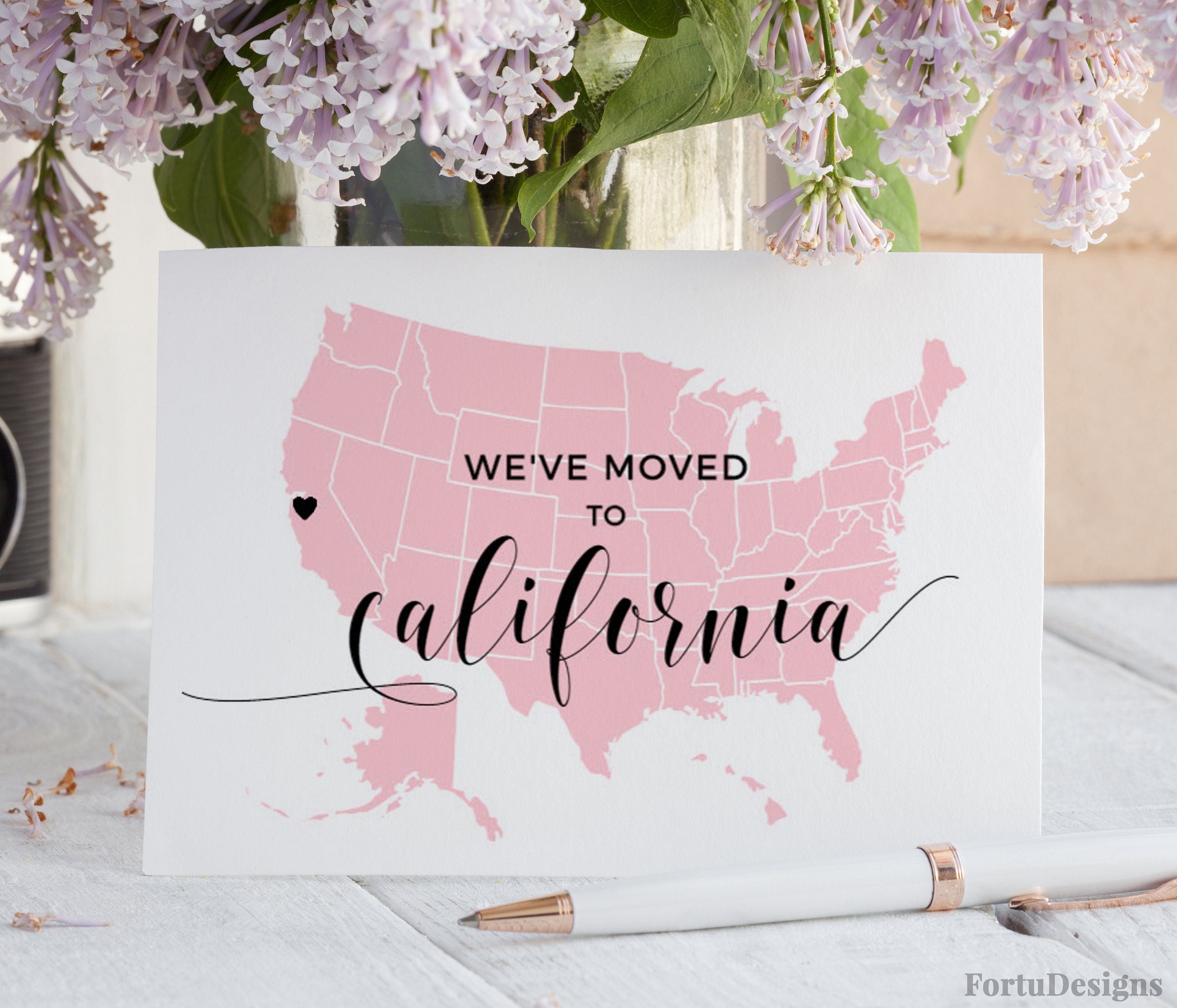 We've Moved Cards Moving Announcement Postcard Printable | Etsy