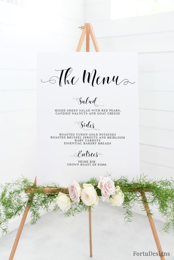 Wedding menu template Bridal shower 
