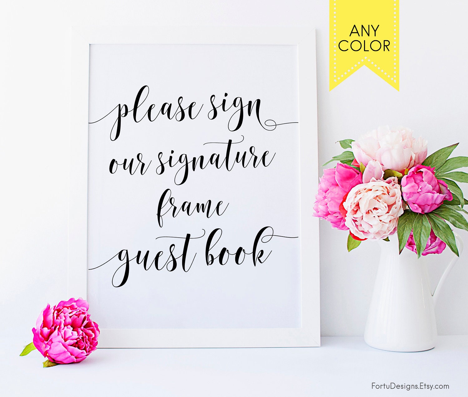 Sign our signature frame Guest book sign Unique guest book Etsy